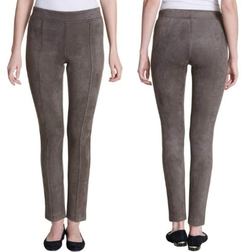 Andrew Marc Women's Taupe Super Soft Stretch Faux Suede Pull On Pants Size Small